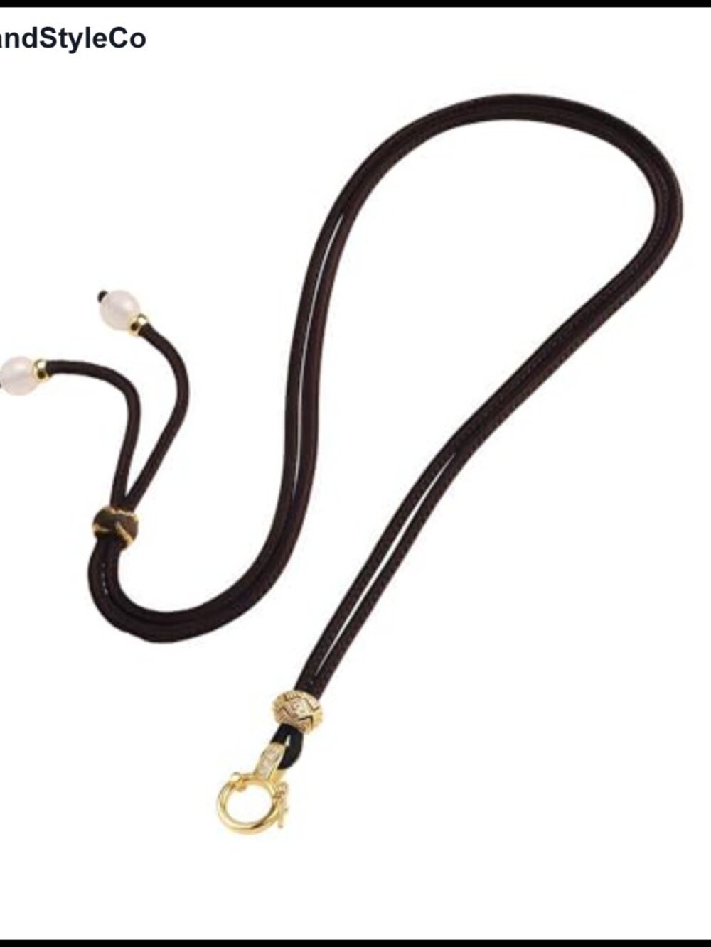 3FT Adjustable Braided Pendant Necklace Cord with Gold Plated Rhinestone Clasp
